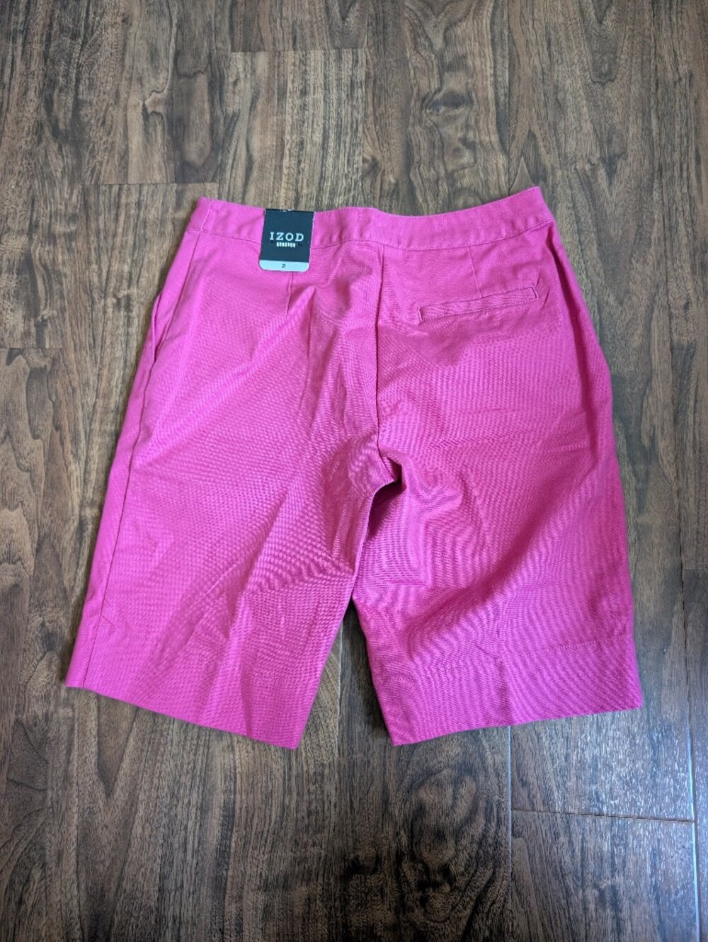 Izod 2 Womens Hot Pink Flat Front Shorts Cotton Stretch Vintage